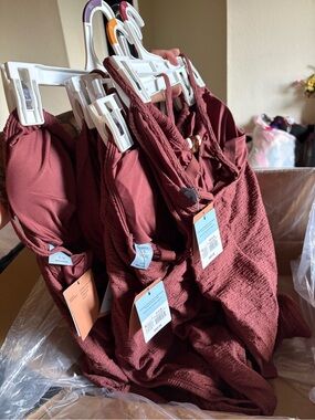 Target Women's Textured Mauve-Burgundy One-Piece Swimsuit